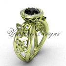 14kt yellow gold butterfly engagement ring, Black Diamond VF301013 14kt yellow gold butterfly engagement ring, Black Diamond VF301013