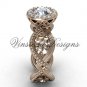 14kt rose gold flower engagement ring VF301014