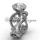 platinum flower engagement ring VF301014