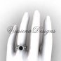 platinum flower engagement ring, Black Diamond VF301014