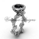 14kt white gold diamond leaf and vine, halo engagement ring, Black Diamond VF301015 14kt white gold diamond leaf and vine, halo engagement ring, Black Diamond VF301015