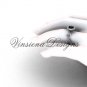 14kt white gold diamond leaf and vine, halo engagement ring, Black Diamond VF301015
