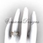 14kt rose gold diamond leaf and vine engagement ring, Moissanite VF301016