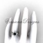 platinum diamond leaf and vine, floral, halo engagement ring, Black Diamond VF301016