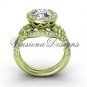 14kt yellow gold flower engagement ring VF301017