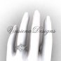 14kt white gold flower engagement ring, "Forever One" Moissanite VF301017