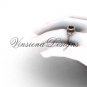 14kt rose gold flower engagement ring, Black Diamond VF301017
