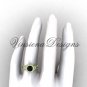 14kt yellow gold flower engagement ring, Black Diamond VF301017