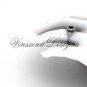 platinum flower engagement ring, Black Diamond VF301017