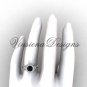 platinum flower engagement ring, Black Diamond VF301017