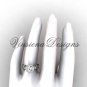 14kt white gold diamond leaf and vine engagement ring, "Forever One" Moissanite VF301018