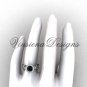 14kt white gold diamond leaf and vine engagement ring, Black Diamond VF301018