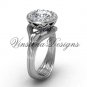 14kt white gold diamond leaf and vine engagement ring VF301019