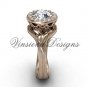 14kt rose gold diamond leaf and vine engagement ring VF301019