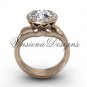 14kt rose gold diamond leaf and vine engagement ring VF301019