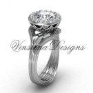 platinum diamond leaf and vine engagement ring VF301019