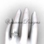 14kt white gold diamond leaf and vine engagement ring, "Forever One" Moissanite VF301019