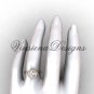 14kt rose gold diamond leaf and vine engagement ring, "Forever One" Moissanite VF301019