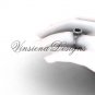 14kt white gold diamond leaf and vine engagement ring, Black Diamond VF301019