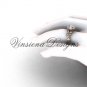 14kt rose gold butterfly, leaf and vine engagement ring, "Forever One" Moissanite VF301020