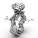 14kt white gold diamond leaf and vine engagement ring, "Forever One" Moissanite VF301021 14kt white gold diamond leaf and vine engagement ring, "Forever One" Moissanite VF301021