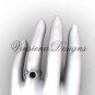 platinum diamond leaf and vine engagement ring, Black Diamond VF301021