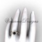 14kt rose gold diamond leaf and vine engagement ring, Black Diamond VF301022