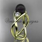 14kt yellow gold Round Tahitian Black Cultured Pearl engagement ring VBP8156