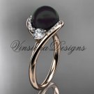 14kt rose gold diamond, pearl engagement ring VBP8166 14kt rose gold diamond, pearl engagement ring VBP8166