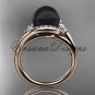 14kt rose gold diamond, pearl engagement ring VBP8166
