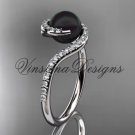 14kt white gold diamond, pearl engagement ring VBP8199