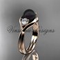 14kt rose gold Unique pearl engagement ring VBP8220