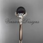 unique 14kt rose gold diamond Pearl engagement ring VBP8225