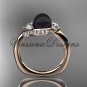 unique 14kt rose gold diamond Pearl engagement ring VBP8225