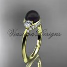 unique 14kt yellow gold diamond Pearl engagement ring VBP8225