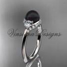 unique platinum  diamond Pearl engagement ring VBP8225