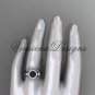 Unique 14kt white gold diamond, Pearl engagement ring VBP8245