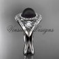 Unique platinum  diamond, Pearl engagement ring VBP8245