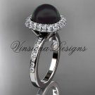 Unique 14kt white gold diamond Pearl engagement ring VBP10015 Unique 14kt white gold diamond Pearl engagement ring VBP10015