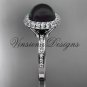 Unique 14kt white gold diamond Pearl engagement ring VBP10015
