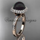 Unique 14kt rose gold diamond Pearl engagement ring VBP10015 Unique 14kt rose gold diamond Pearl engagement ring VBP10015