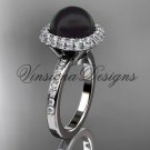 Unique platinum diamond Pearl engagement ring VBP10015 Unique platinum diamond Pearl engagement ring VBP10015