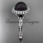 Unique platinum diamond Pearl engagement ring VBP10015