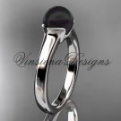14kt white gold Round Tahitian Black Cultured Pearl engagement ring VBP10016 14kt white gold Round Tahitian Black Cultured Pearl engagement ring VBP10016