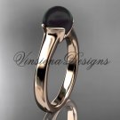 14kt rose gold Round Tahitian Black Cultured Pearl engagement ring VBP10016 14kt rose gold Round Tahitian Black Cultured Pearl engagement ring VBP10016
