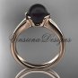 14kt rose gold Round Tahitian Black Cultured Pearl engagement ring VBP10016