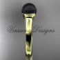 14kt yellow gold Round Tahitian Black Cultured Pearl engagement ring VBP10016