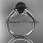 Platinum Round Tahitian Black Cultured Pearl engagement ring VBP10016