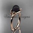 14k rose gold Fleur de Lis, Round Tahitian Black Cultured Pearl engagement ring VBP10022 14k rose gold Fleur de Lis, Round Tahitian Black Cultured Pearl engagement ring VBP10022