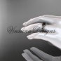 14k rose gold Fleur de Lis, Round Tahitian Black Cultured Pearl engagement ring VBP10022